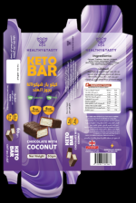 ⁦كيتو بار شوكولاتة بجوز الهند من هيلثي اند تيستي | سناك كيتو صحي⁩ - الصورة ⁦2⁩